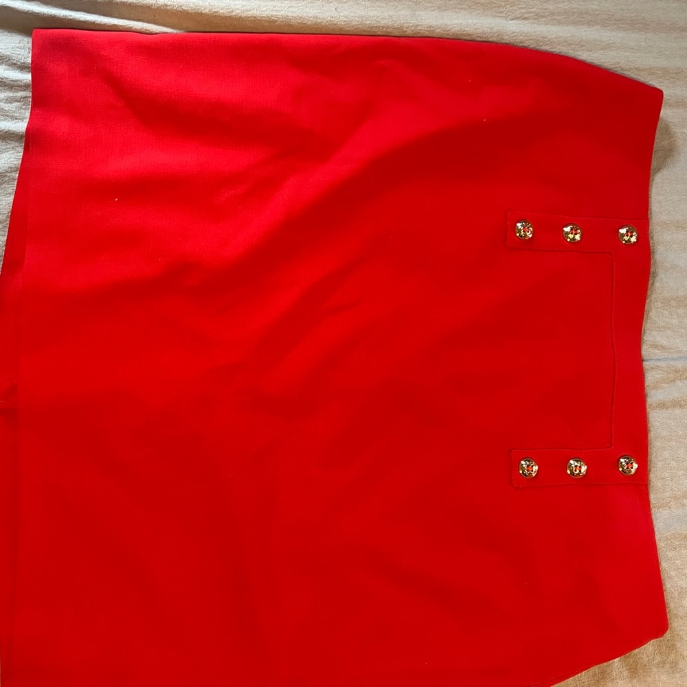 Tahari Red Knee Length Pencil Skirt for Cocktail Nights